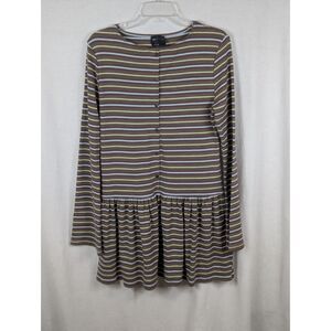 Asos Design Drop Waist Button Through Striped Dress Women's Size Large